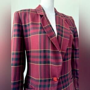 Vintage ‘90s Jones New York Burgundy Plaid Blazer